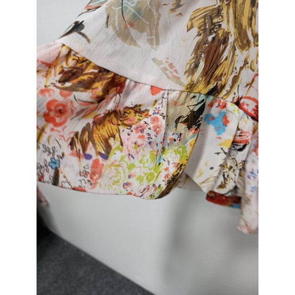 Vintage Y2K Daytrip Tank Top Medium Floral Chiffon Belted Cottagecore BOHO - Picture 7 of 10